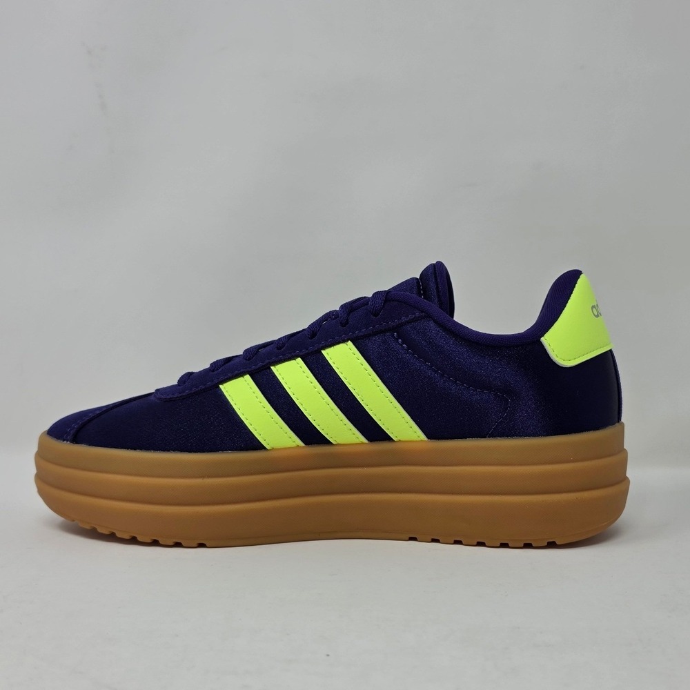 Adidas VL Court Bold J Purple Neon Yellow Platform Sneakers JQ1874 Youth 4.5/W6 - Picture 8 of 10